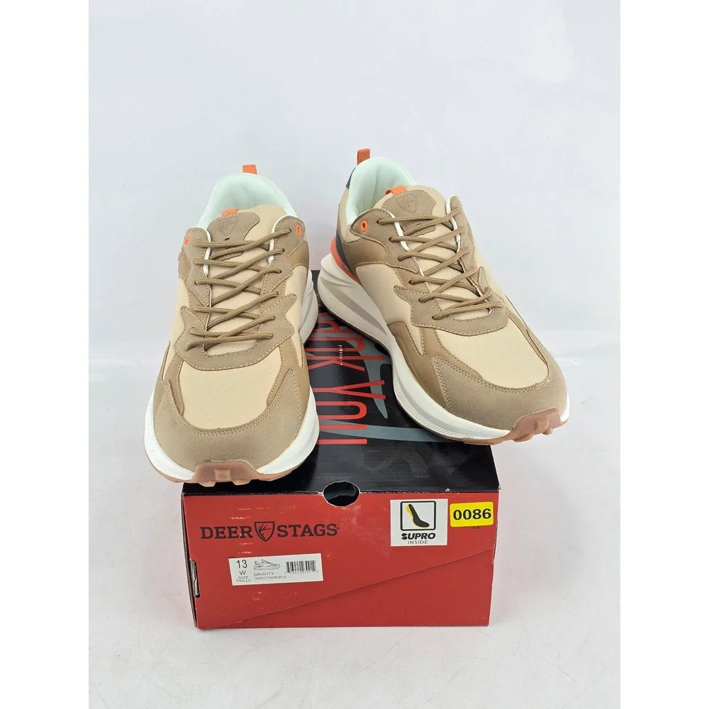 Deer Stags Gravity Sneakers Mens 13 Wide Taupe Comfort Walking Shoes - New